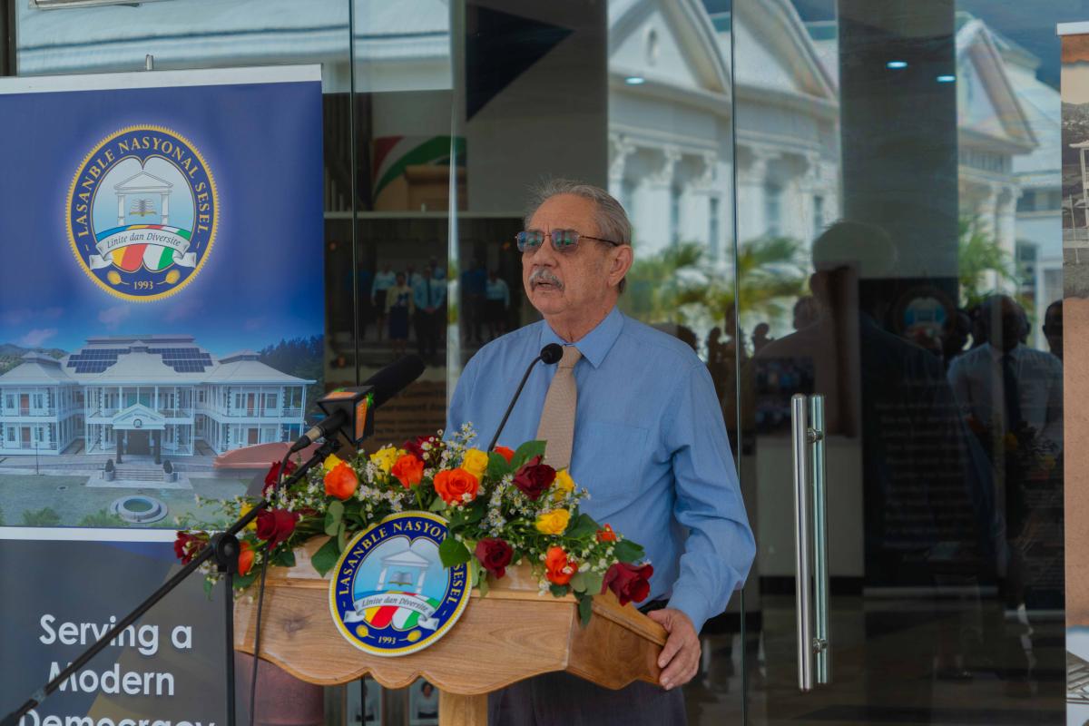 Speaker delivering his speech