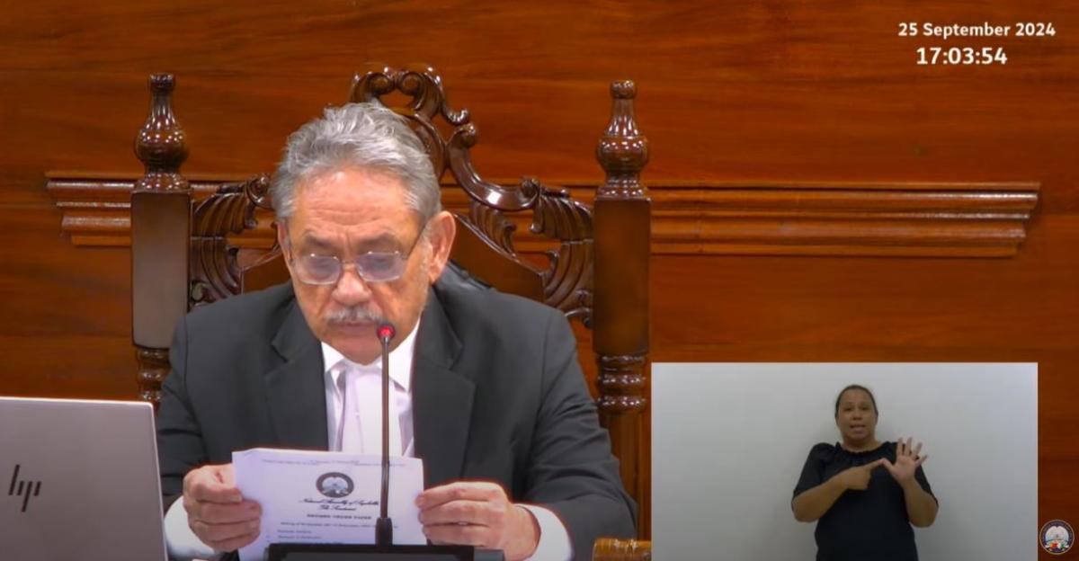 Speaker, Hon. Roger Mancienne during Deaf Week 2024